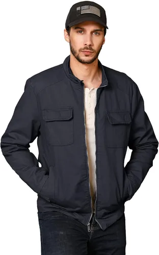 Vista 4 de WenVen Chaqueta militar de algodón de primavera para hombre, abrigo de lona ligero casual