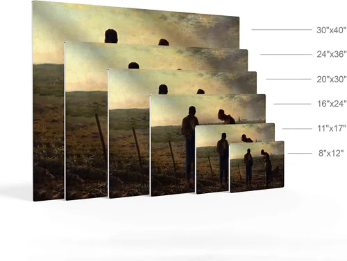 Vista 4 de Diseño de arte de sonrisa, el Ángelus, Jean-Francois Millet Arte clásico Metal Wall Art Print Famoso Arte Fino Pintura al óleo Reproducción