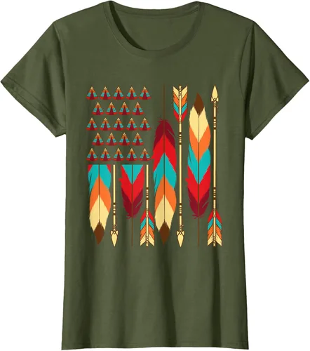 Vista 74 de Native American Bandera - Camiseta de veteranos indígenas del Mes del Orgullo, Negro, S