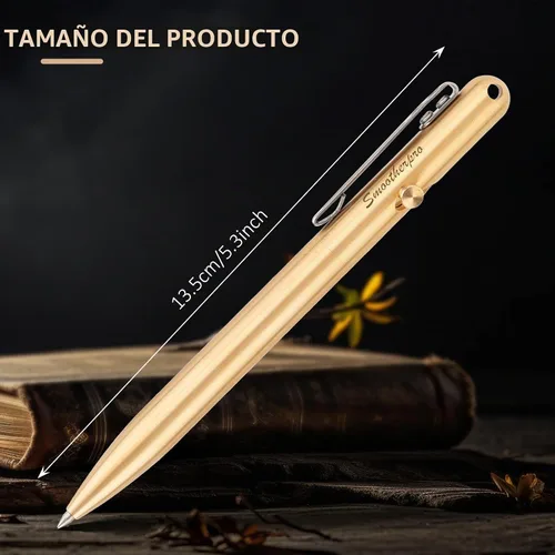 Vista 3 de SMOOTHERPRO Bolígrafo de acción de perno de latón macizo, compatible con Natural