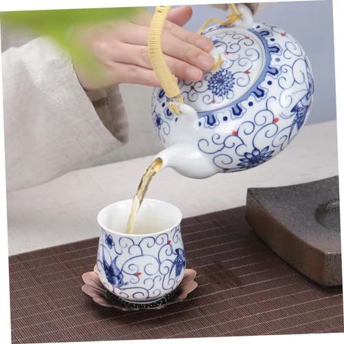 Vista 3 de Zerodeko Tetera con mango Tetera de cerámica vintage Kungfu Tetera de gran capacidad para hotel de oficina