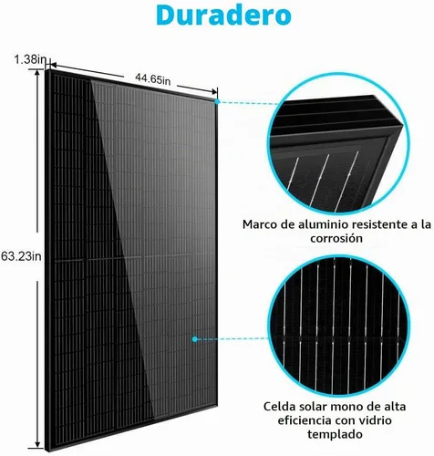 Vista 3 de SUNGOLDPOWER 10 piezas de paneles solares monocristalinos de 370 W, celda solar de grado A, impermeable IP68, panel solar de alta eficiencia