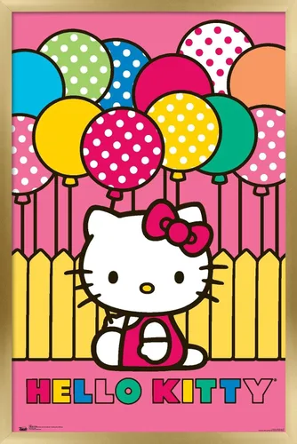 Vista 17 de Trends International Hello Kitty - Póster de pared de Mimmy, 14.725 x 22.375 pulgadas, versión enmarcada de madera de granero