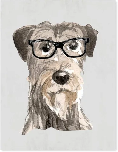 Vista 20 de Andaz Press Póster impreso para pared de perro, 8.5 x 11 pulgadas, Bulldog inglés con gafas negras, 1 paquete, regalo de cumpleaños de Navidad, sin