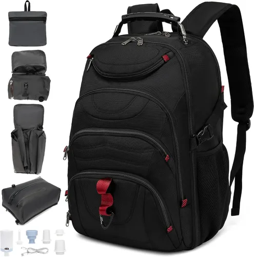 Vista 14 de Mochila para laptop Boavan para hombres (Negro, 15.6), Rosa(Amour Pink), Elegante