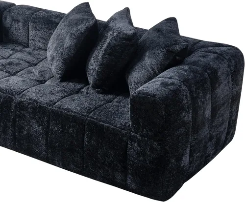 Vista 9 de WILLIAMSPACE Sofá modular Cloud de 107.9 pulgadas para sala de estar, moderno sofá tapizado de espuma de espuma para el suelo, sofá en forma de L