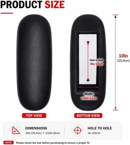 Vista 2 de Ketofa Reposabrazos de repuesto para silla de oficina, se adapta a todos los estilos de brazos con patrones de orificios de montaje de 4 pulgadas