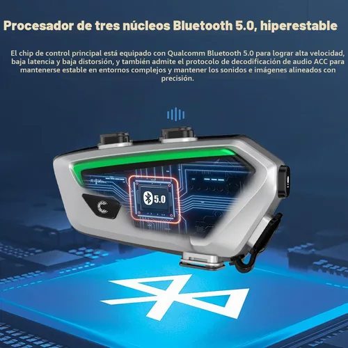 Vista 3 de FreedConn FX - Auriculares Bluetooth para motocicleta con intercambio de música, 2 unidades FX 10 Riders 4,921.3 ft, casco de grupo intercomunicador
