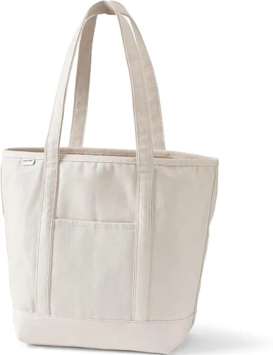 Vista 15 de Lands' End Bolso de lona abierto Natural/Azul marino radiante
