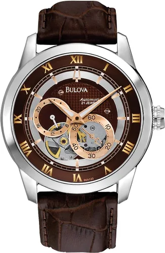 Vista 10 de Bulova Reloj automático clásico para hombre Sutton de 4 manos, subesfera de 24 horas, apertura abierta, auto-reloj, parte trasera de exhibición