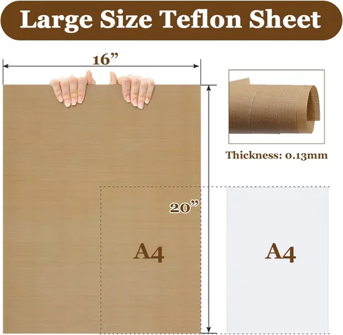 Vista 3 de Selizo Paquete de 5 láminas de teflón para prensa de calor, papel protector de transferencia de calor de gran tamaño resistente al calor para Cricut