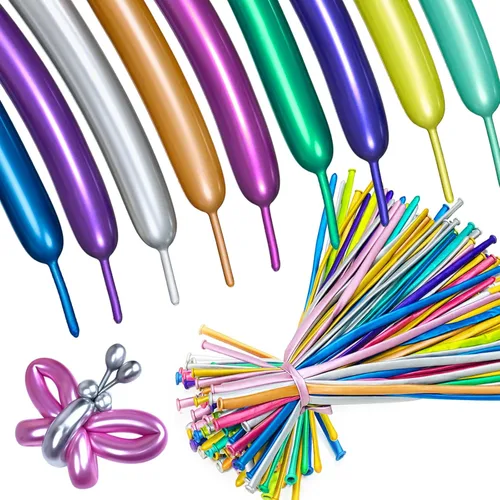 Vista 25 de ASIYUHY 260 globos largos, paquete de 100 globos de animales retorcidos Negro