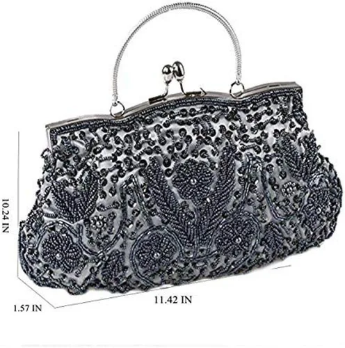 Vista 4 de Gets Noble - Bolso de noche con lentejuelas y cuentas para mujer