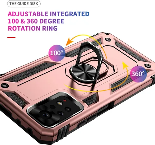 Vista 7 de Funda para Xiaomi Redmi Note 11 Pro con protector de pantalla, función atril de protección resistente de doble capa a prueba de golpes, funda