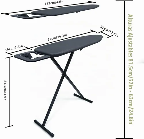 Vista 2 de Duwee Tabla de planchar de 12 x 36 pulgadas con cubierta resistente al calor y almohadilla de fieltro gruesa, tabla de planchar compacta plegable