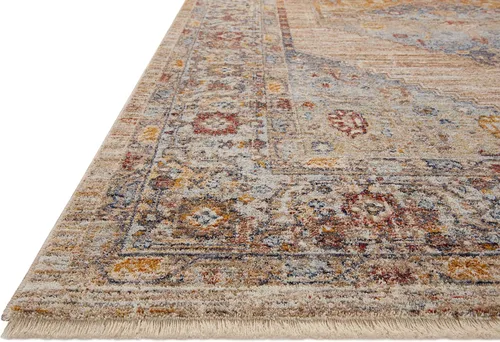 Vista 4 de Loloi II Sorrento Collection SOR-06 Multi/Sunset 7'-10" x 7'-10" - Alfombra decorativa redonda Multi / Atardecer