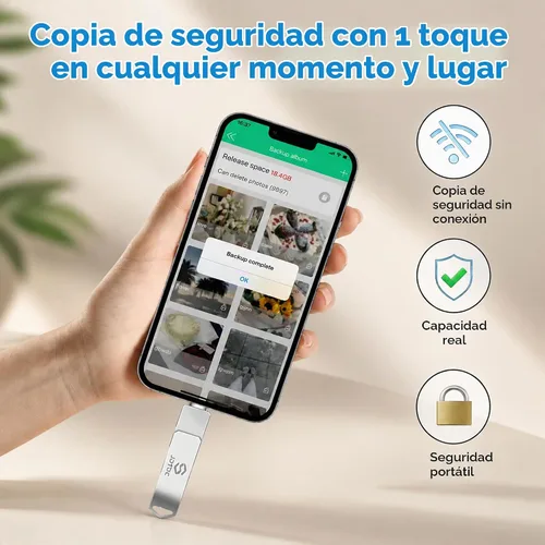 Vista 3 de True Capacity 256 GB MFi certificado iPhone Photo Stick, unidad flash 3