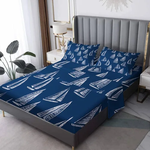 Vista 10 de NOGAWA Anchor Sheets - Juego de sábanas y fundas de almohada de tamaño individual, color blanco náutico, sábanas y fundas de almohada estampadas