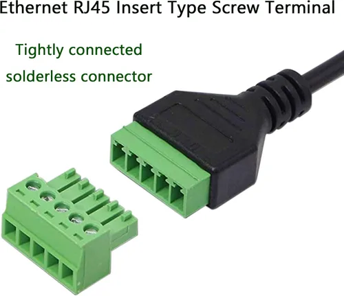 Vista 4 de XMSJSIY RJ45 8P8C hembra a adaptador de terminal de tornillo de 8 pines, extensor Ethernet Cat5/6/7, extensión de señal de red CCTV DVR Hembra a