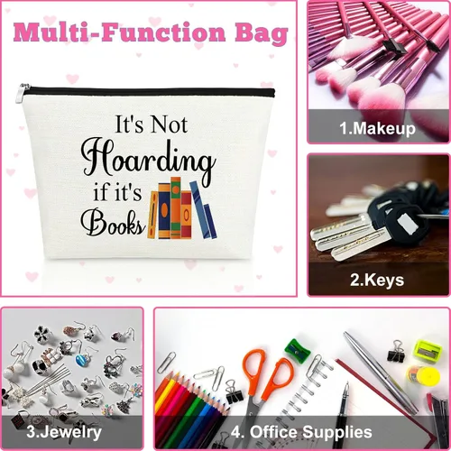 Vista 7 de Mxrymvu Regalos para amantes de los libros, regalos para bibliófilos, bolsa de maquillaje, libro de lectura, club, regalo para mujeres, bolsa