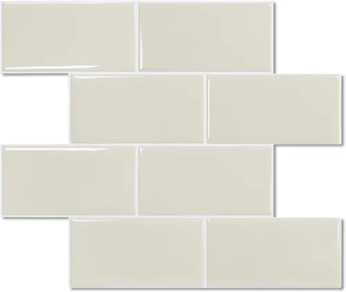 Vista 25 de STICKGOO 10-Sheet Backsplash Peel and Stick Subway Tile, Self Adhesive Vinyl Wall Tiles, Stick on Backsplash for Kitchen and Bathroom(Thicker Design)