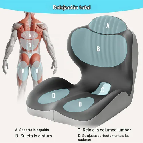 Vista 3 de Cojín de asiento ergonómico, cojines de asiento para silla de oficina con diseño en forma de L, cojín de espuma viscoelástica para el hogar, silla