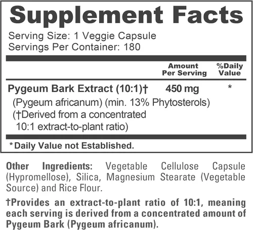 Vista 4 de NusaPure Cápsulas de corteza de Pygeum, 450 mg, 180 cápsulas vegetales (sin OMG, veganas)
