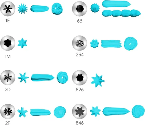Vista 5 de Kasmoire Juego de 9 puntas redondas y 8 puntas de glaseado grandes para decoración de pasteles
