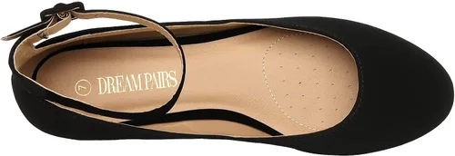 Vista 3 de Dream Pairs Revona - Zapatos planos para mujer, con correa para tobillo y plataforma baja