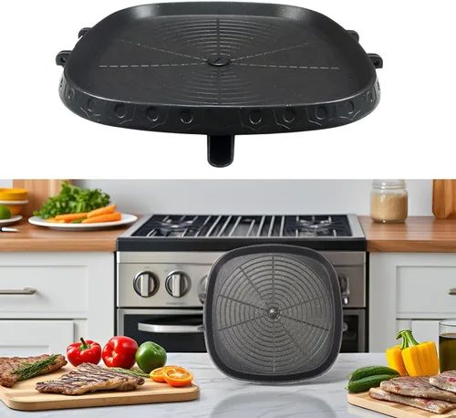 Vista 2 de Sartén cuadrada de estilo coreano con superficie recubierta de Maifan, placa antiadherente sin humo para barbacoa interior y exterior