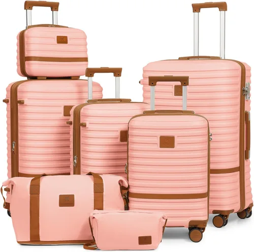 Vista 11 de Juego de maletas Joyway de 3 piezas, juego de maletas extensibles de cabina con rueda giratoria, juego de maletas de carcasa dura con candado TSA
