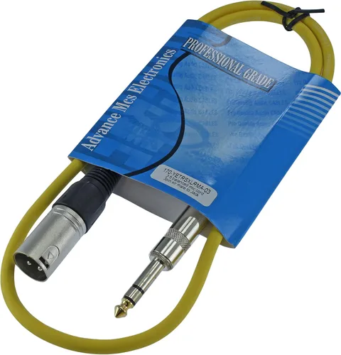 Vista 10 de Cable Patch de Audio Pro XLR macho TRS de 1/4 pulgadas a 3 pines equilibrado y blindado (3 pies de largo, azul)