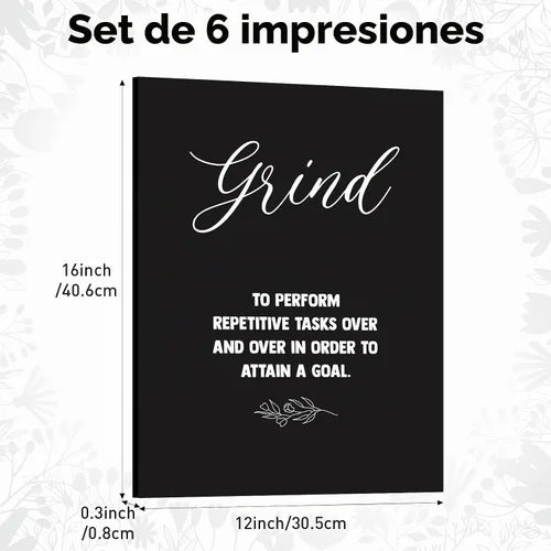 Vista 2 de Coume Paquete de 6 Paneles Acústicos de Arte 12" x 16" Inspiracionales Autoadhesivos Paneles de Pared Insonorizantes Motivacionales Decorativos