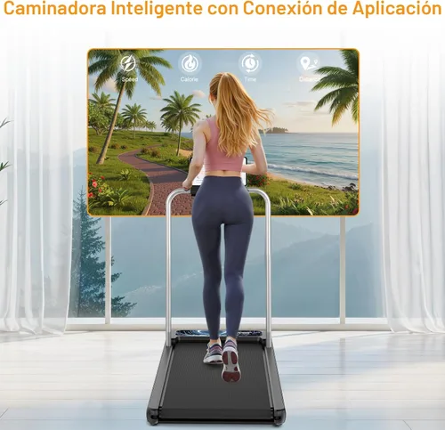 Vista 6 de Almohadilla para caminadora con 0-8% de inclinación, alfombrilla de caminadora de 2.5 HP para el hogar y la oficina, cinta de correr portátil