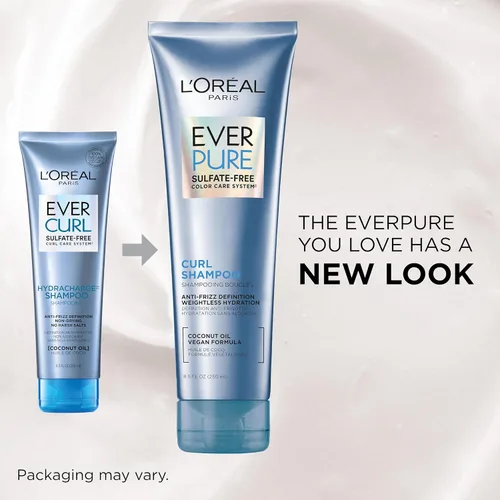 Vista 3 de L'Oreal Paris - Shampoo L'Oréal Paris EverCurl Hydracharge sin sulfato, con aceite de coco, 250 ml -, Acondicionador - 1 unidad