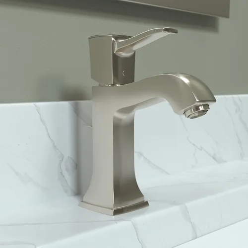 Vista 2 de hansgrohe Metropol 31300821 - Grifo clásico clásico para lavabo de baño de 1 manija y 8 pulgadas de alto en níquel cepillado, 31300821