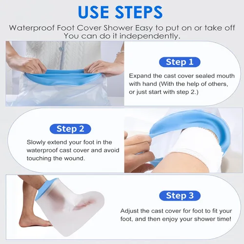 Vista 4 de Funda impermeable para pies de ducha, funda fundida para pies, funda impermeable para botas de ducha, cubierta de pie para ducha después