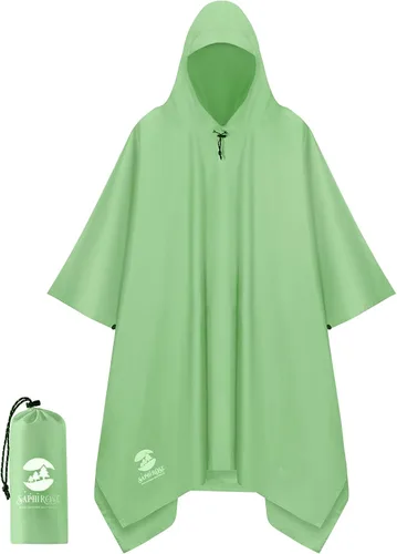 Vista 21 de SaphiRose Poncho de lluvia con capucha, impermeable, para hombres, mujeres y adultos Algas Azul 1 Pack