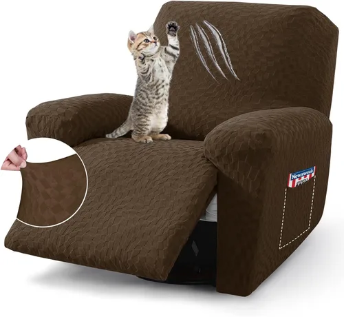 Vista 27 de ZNSAYOTX 2026 Funda elástica para sillón reclinable de 3 piezas (61 cm-94 cm) Fundas súper suaves para silla reclinable con bolsillo grande y lazos