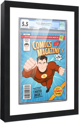Vista 10 de Poster Palooza Marco de cómics con paspartú para 1 cómic de grado CGC, CBCS o PGX, marco de cómic de bronce para cómic de 8.125 x 13 pulgadas