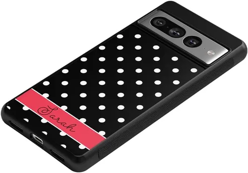 Vista 4 de Funda de goma negra personalizada con lunares para teléfono compatible con Google Pixel 10, 10 Pro, 10 Pro XL, 9a, 9 Pro, Pixel 9, Pixel 9 Pro XL