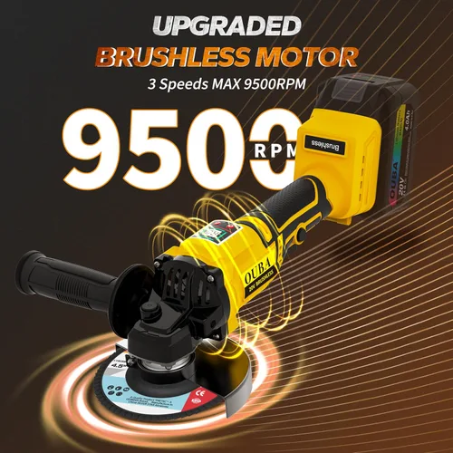 Vista 3 de Amoladora angular inalámbrica, compatible con la herramienta de amoladora de batería Dewalt de 20 V Max, motor sin escobillas con LED, 3 velocidades