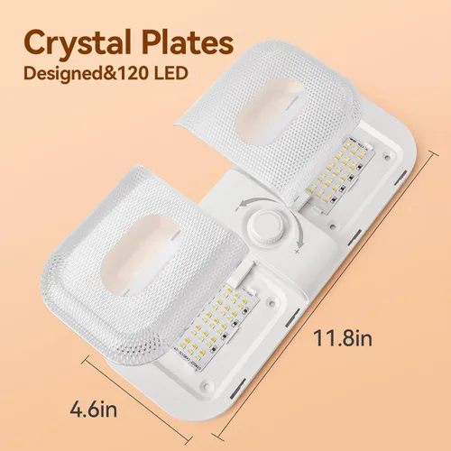Vista 4 de Lámpara de techo LED para interior de caravana, 1700 lúmenes, 12 V, 120 LED, luces LED de 12 V, luz de cúpula de 12 V, 3 modos de color, luz