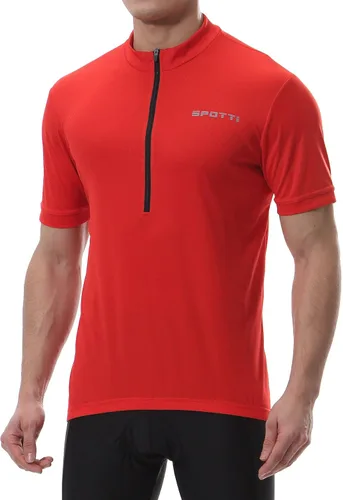 Vista 16 de Spotti Playera de manga corta para ciclismo de hombre con 3 bolsillos traseros, transpirable, secado rápido