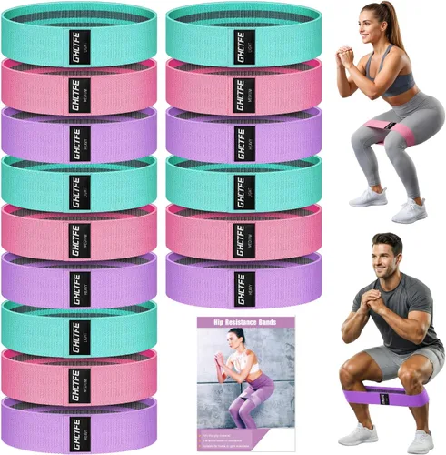 Vista 10 de 15 bandas de resistencia de tela para piernas, juego de bandas antideslizantes para entrenamiento, yoga, sentadillas y entrenamiento de cadera, 3