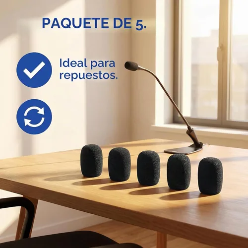 Vista 7 de Paquete de 5 parabrisas de espuma profesional para Shure CVG18-B/C, filtro de micrófono de grado de estudio para micrófonos de condensador de cuello