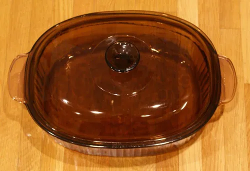Vista 3 de Corning Vision Visions - Cacerola ovalada con tapa (4 L) cubierta de ámbar