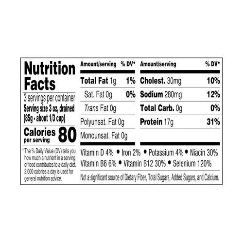 Vista 9 de StarKist Atún Blanco Albacore en Trozos en Agua, 12 Oz, Paquete de 12 17g Protein Per Serving, Wild Caught, Gluten Free, Soy Free, 80 Calories Per