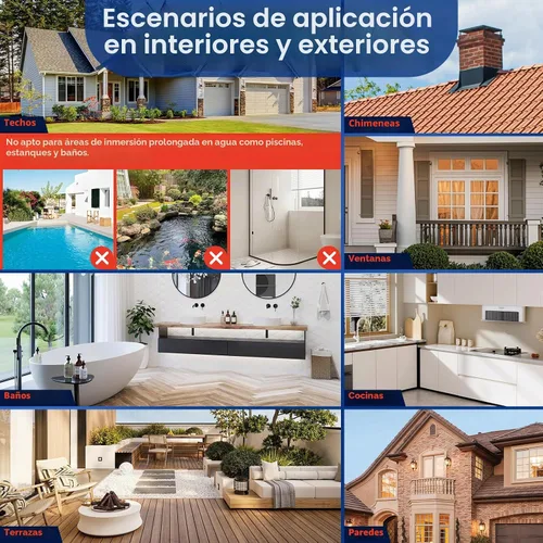 Vista 8 de Sellador impermeable de 35 onzas, revestimiento impermeable transparente, a base de agua, agente impermeable invisible a base de agua para techo
