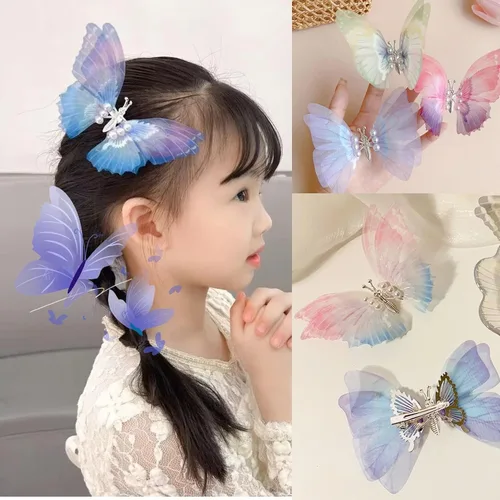 Vista 3 de 6 pinzas grandes de mariposa para el cabello para niñas y mujeres, grandes antideslizantes y fuertes pinzas de metal para el cabello, pinzas